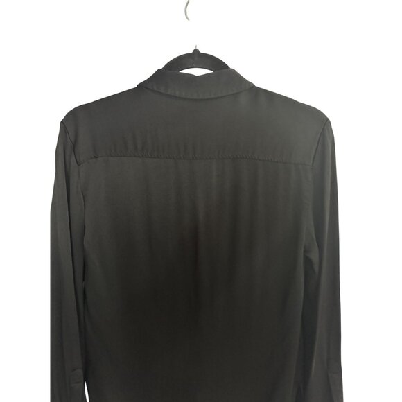 2/$30 Zara XS Black Satin Button-Up Blouse - Picture 8 of 12